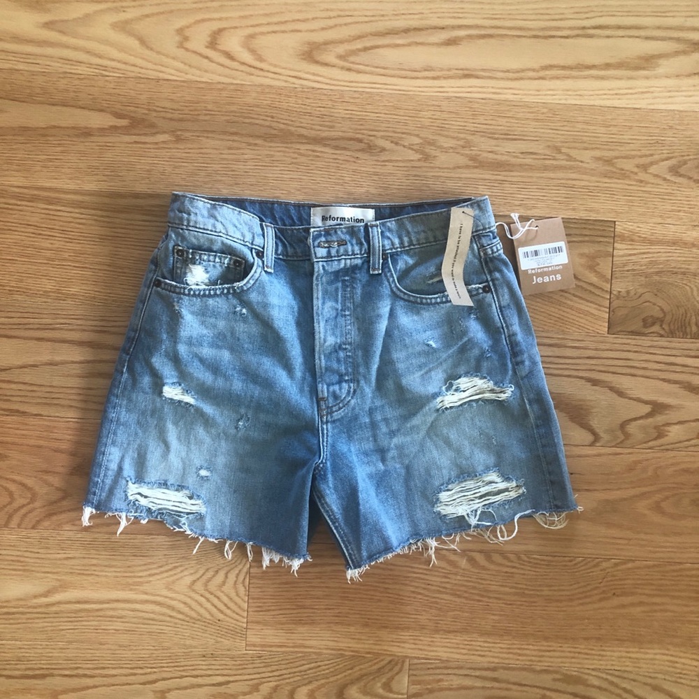 Reformation denim shorts